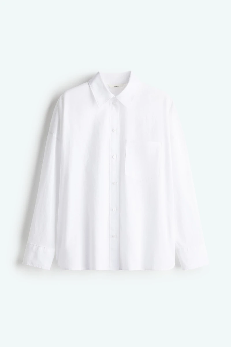Oversized Linen-Blend Shirt