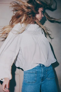 Blouse en viscose brodée