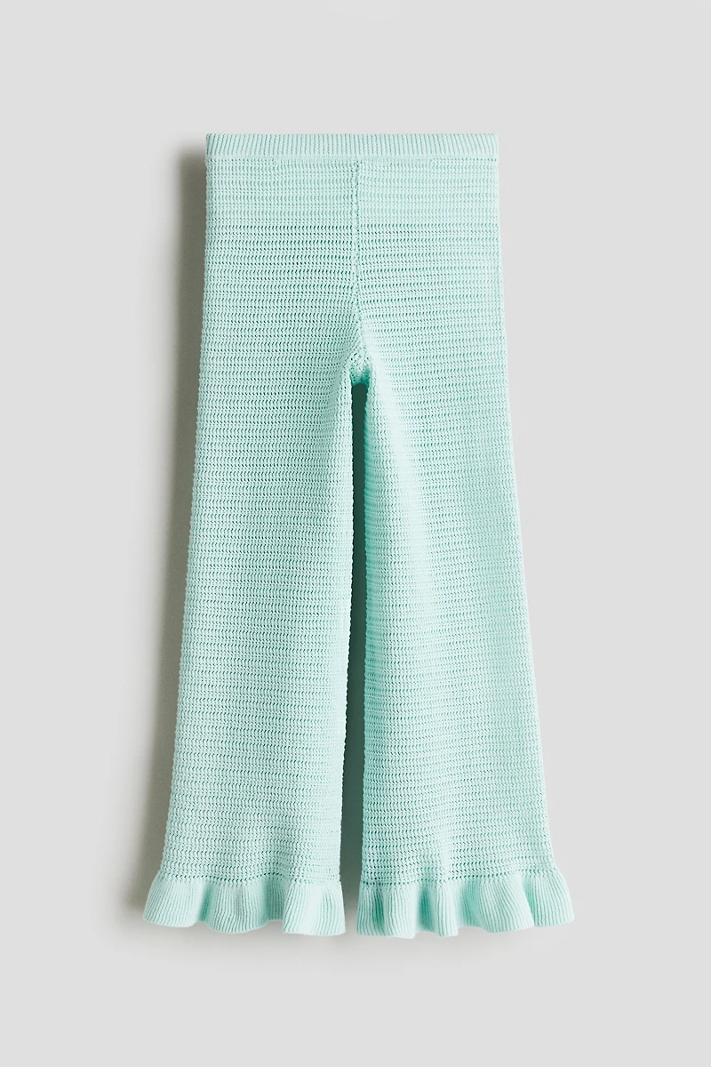 Flared Cotton-Knit Leggings