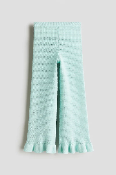 Flared Cotton-Knit Leggings