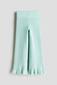 Flared Cotton-Knit Leggings