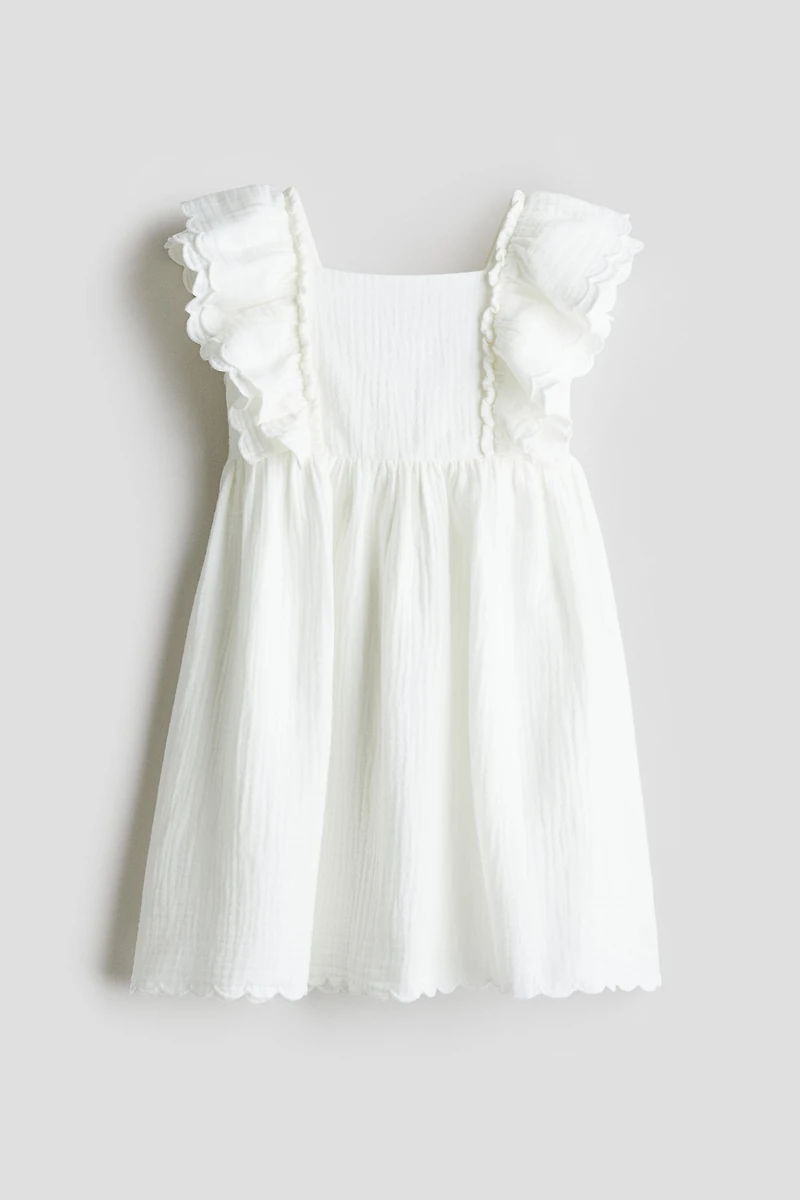 Scalloped-Trim Dress