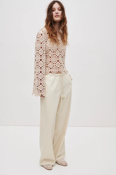 Pantalon en denim à taille élastique