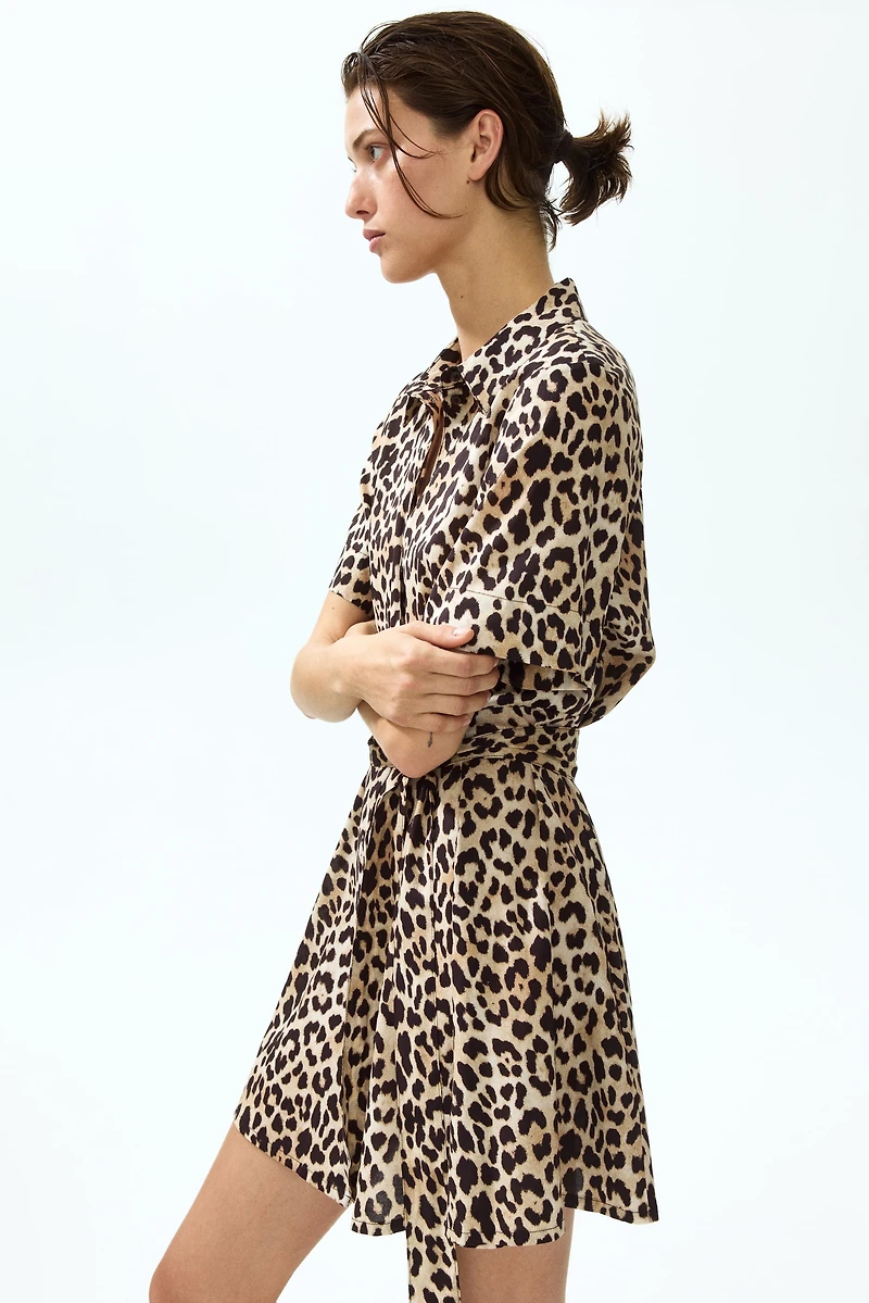 Tie-Belt Shirt Dress