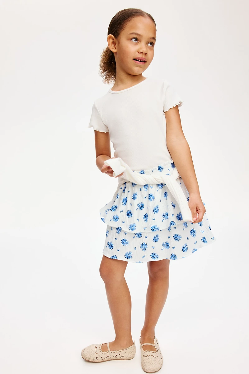 Tiered Crinkled Skirt