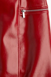 Jupe crayon en tissu enduit