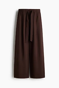 Wide-Leg Pants with Tie Belt