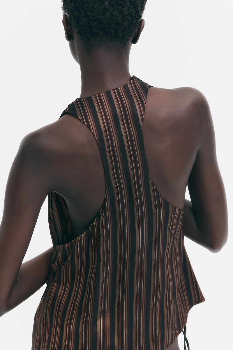 Jacquard-Weave Wrap Top