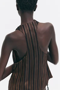 Jacquard-Weave Wrap Top
