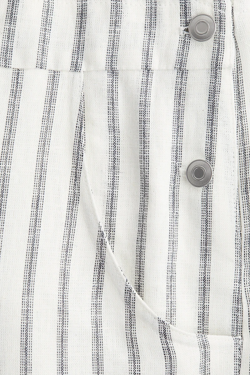 Linen-Blend Overall Shorts