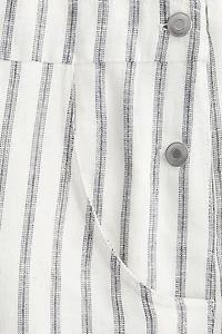 Linen-Blend Overall Shorts