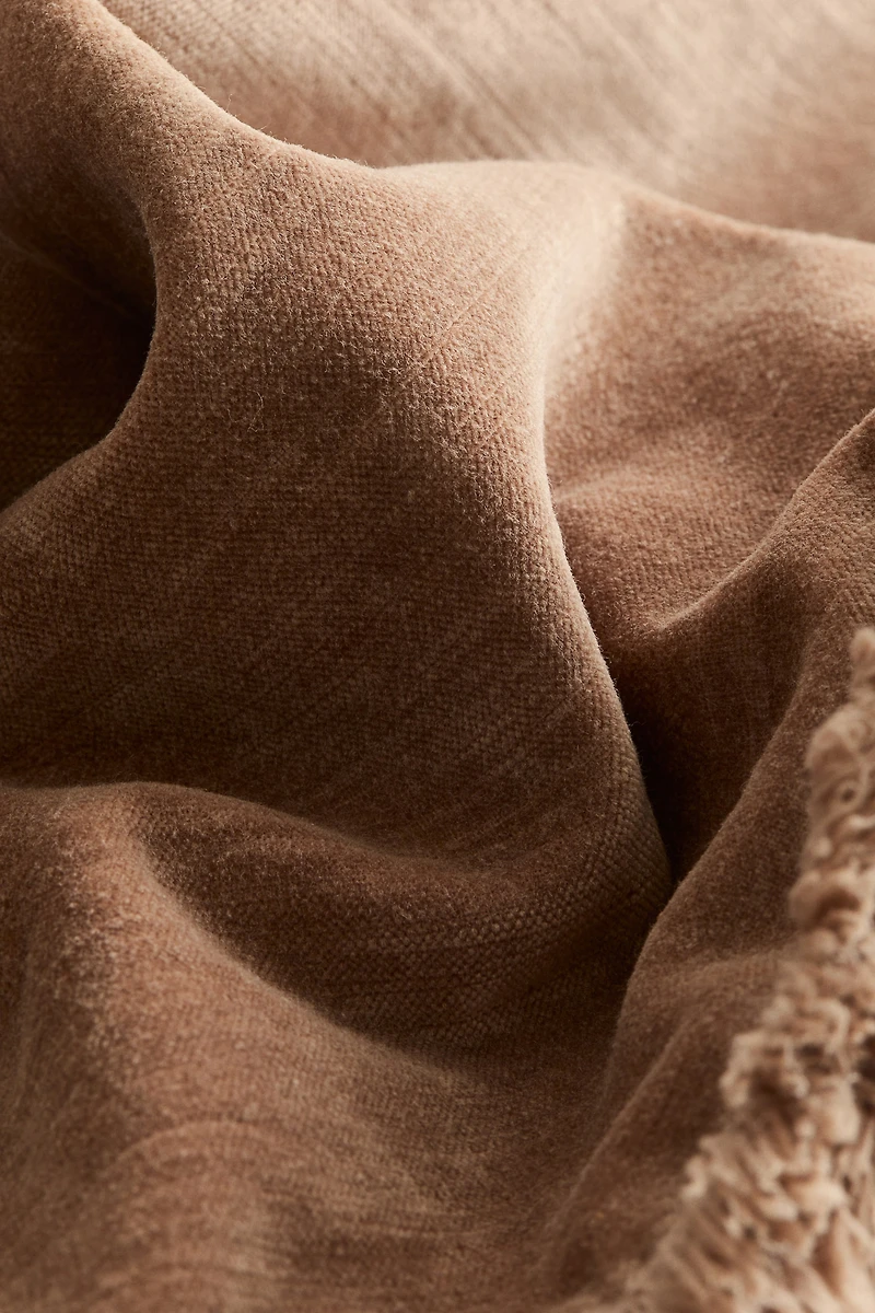 Housse de coussin frangée en velours