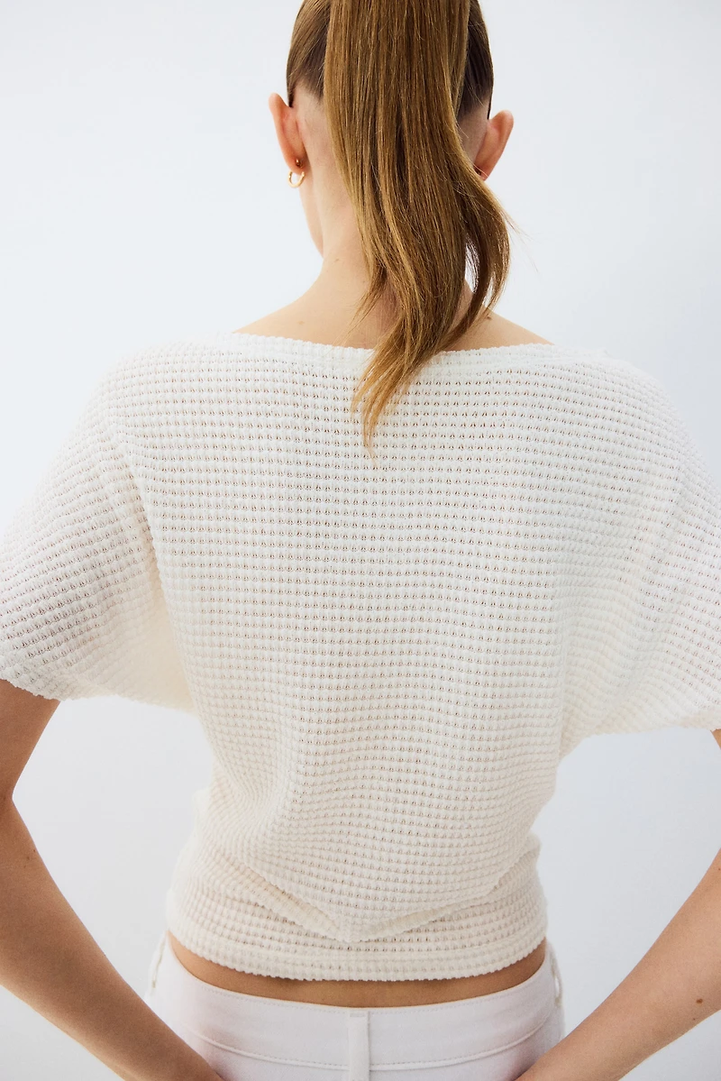 Batwing-Sleeved Jersey Top