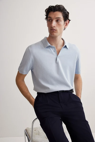 Regular-Fit Fine-Knit Polo Shirt