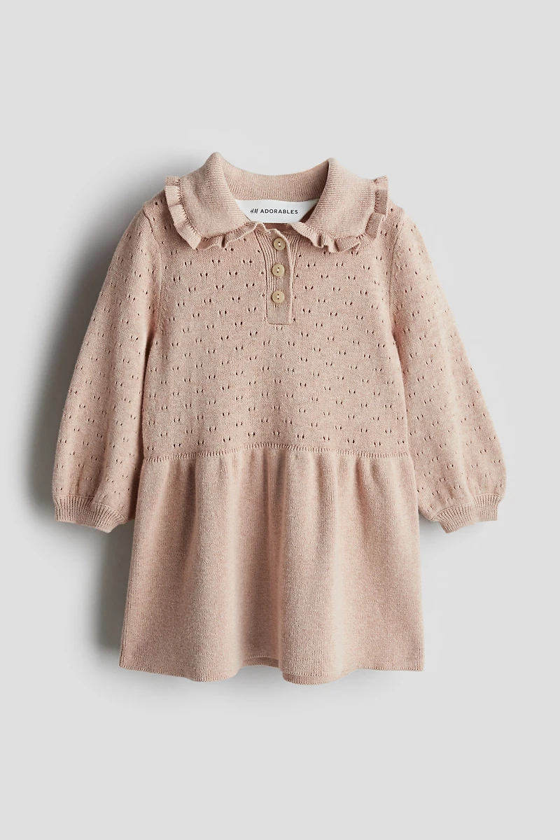 Pointelle-Knit Cotton Dress