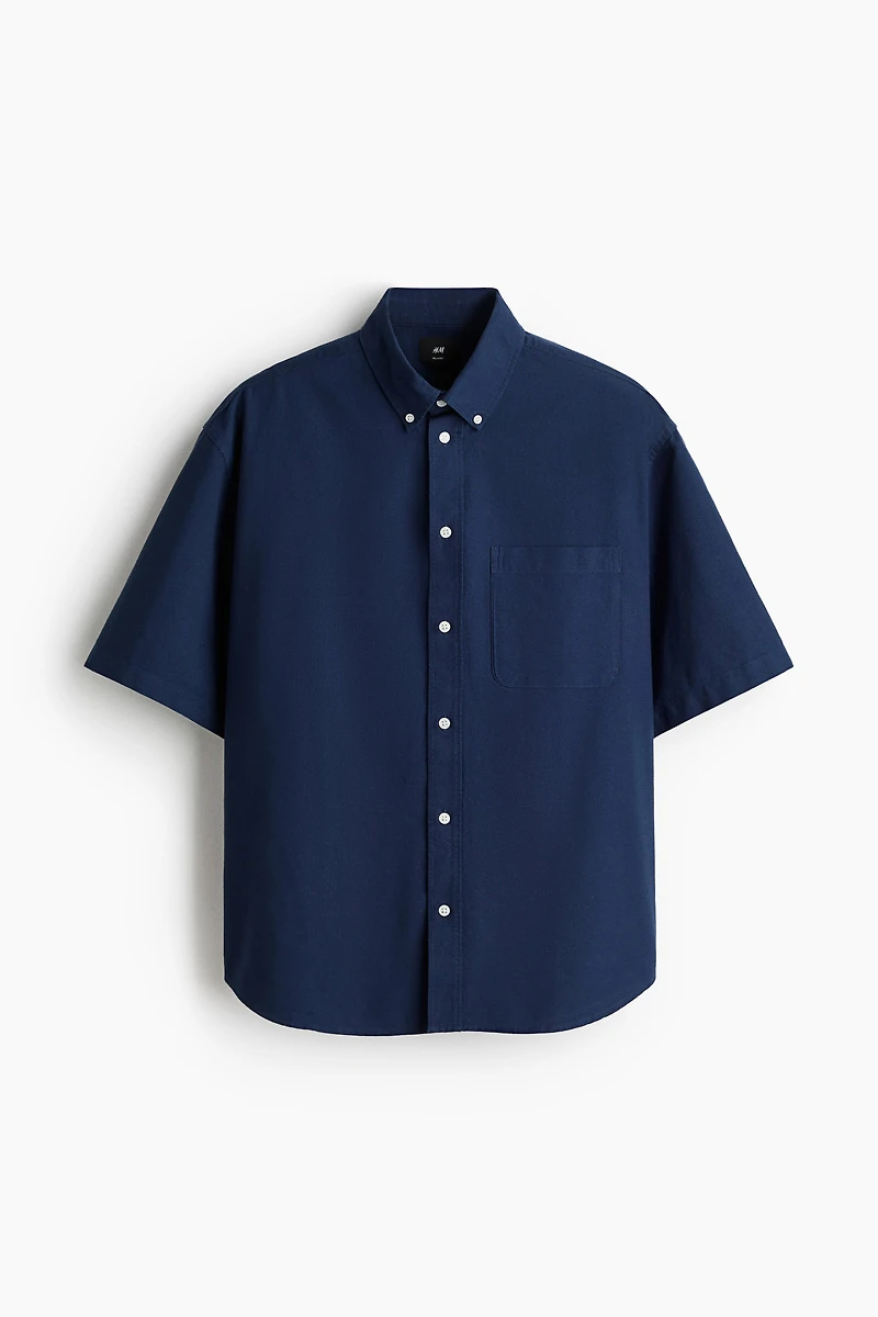 Relaxed-Fit Short-Sleeved Oxford Shirt