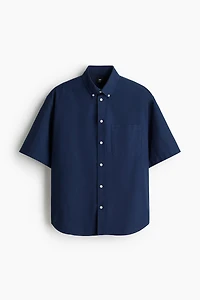 Relaxed-Fit Short-Sleeved Oxford Shirt