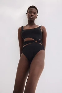 Padded-Cup High-Leg Swimsuit