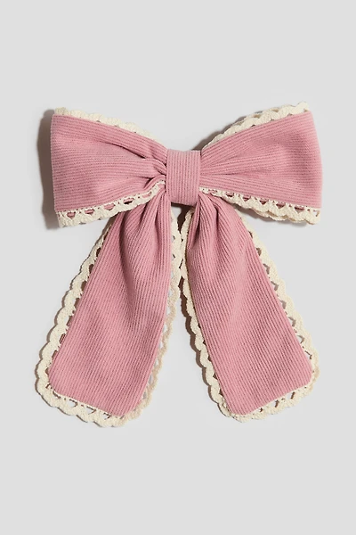 Corduroy-bow hair clip