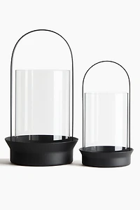 Glass Hurricane Candle Holder