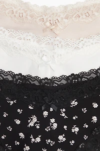 5-pack Cotton and Lace Hipster Briefs