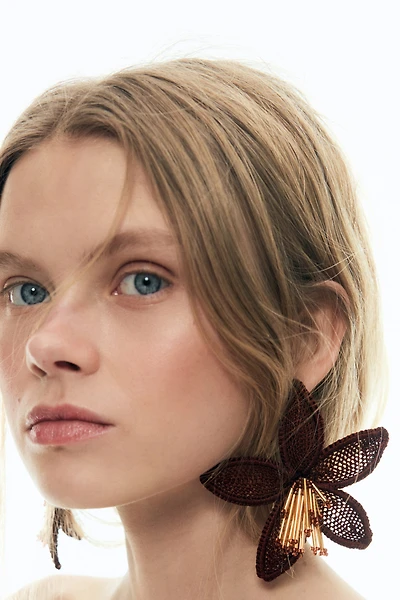 Grandes boucles d'oreilles fleurs