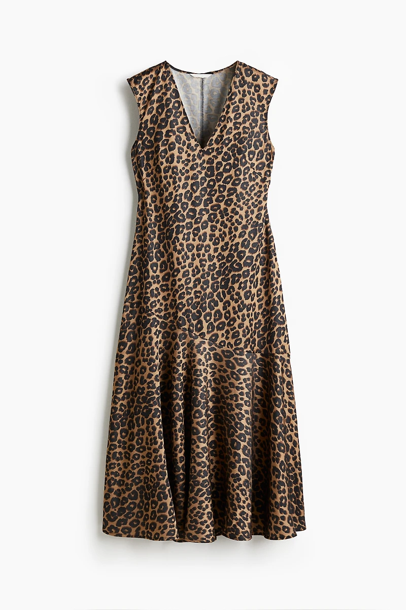 V-Neck Satin Dress