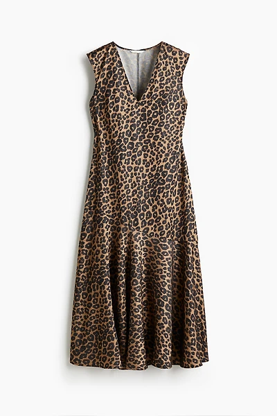 V-Neck Satin Dress