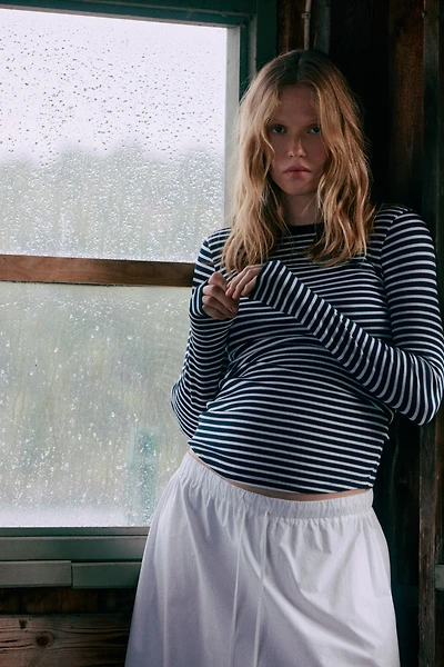 MAMA Ribbed Jersey Top