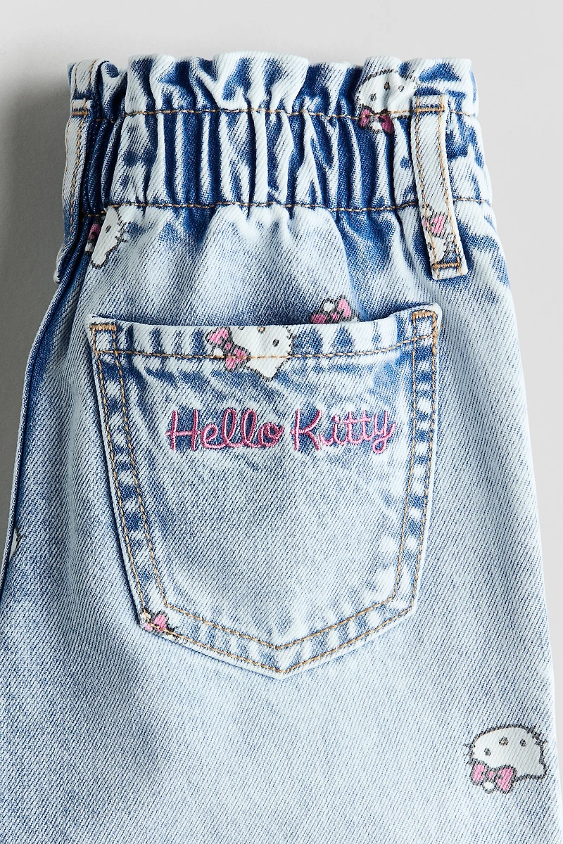 Wide-Leg Jeans with Motif