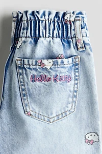 Wide-Leg Jeans with Motif