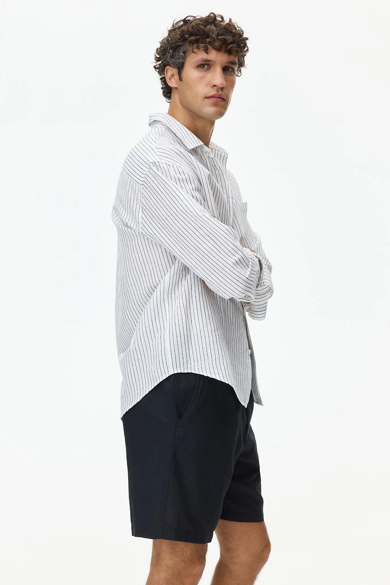 Regular-Fit Linen-Blend Shorts