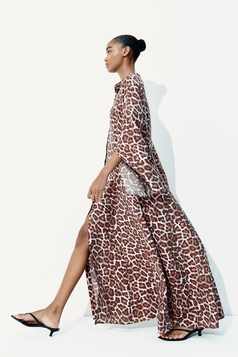 Trumpet-Sleeved Dress