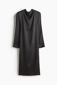 Cowl-Neck Satin Dress