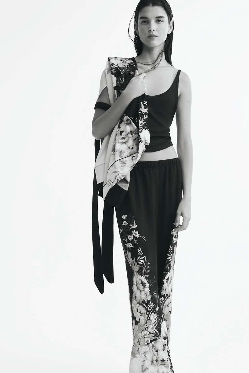 Viscose-Blend Pull-On Pants
