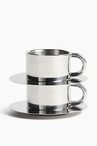 Stainless Steel Cup and Saucer