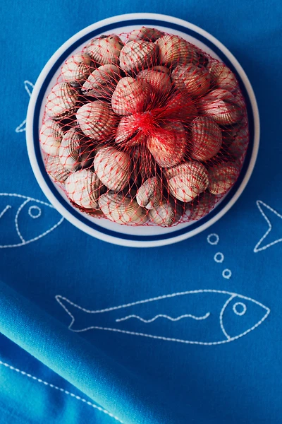 Embroidered-Motif Linen-Blend Table Runner