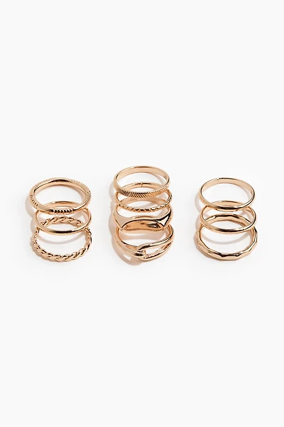 Lot de 10 bagues