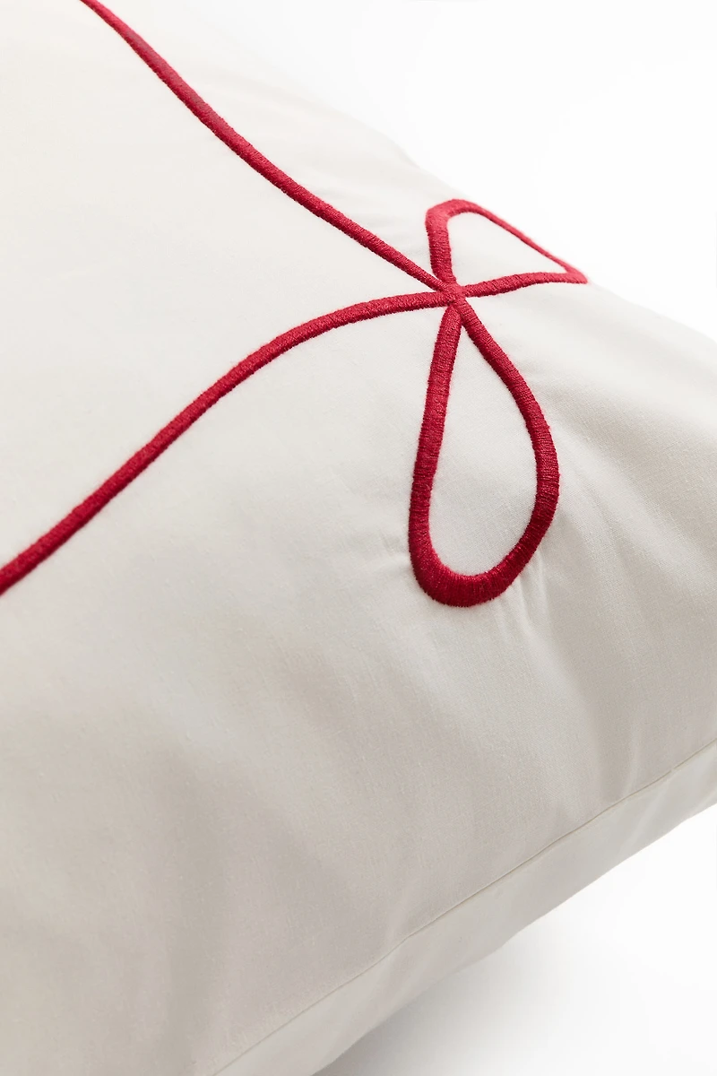 Embroidered Cotton Percale Pillowcase