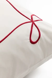 Embroidered Cotton Percale Pillowcase
