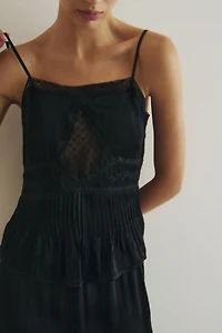 Haut à bretelles fines en satin de viscose