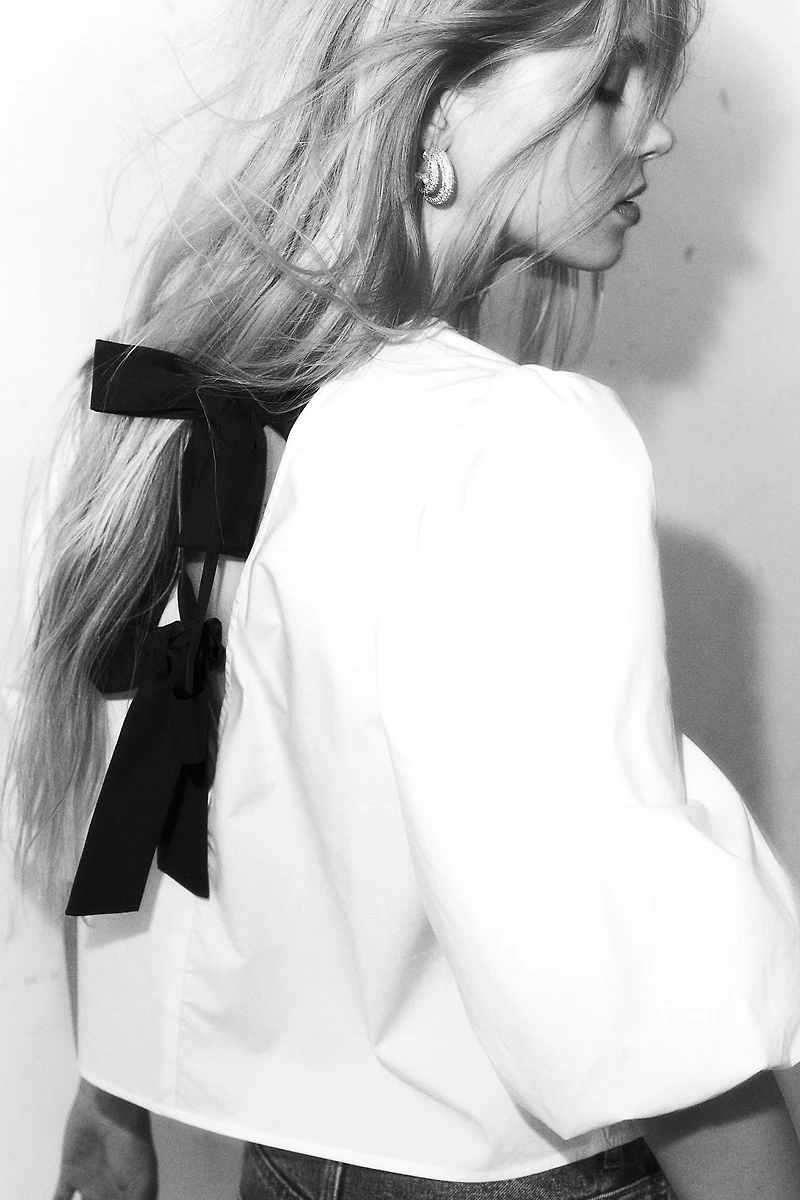 Lyocell-Blend Tie-Detail Blouse