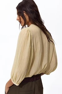 Balloon-Sleeved Blouse