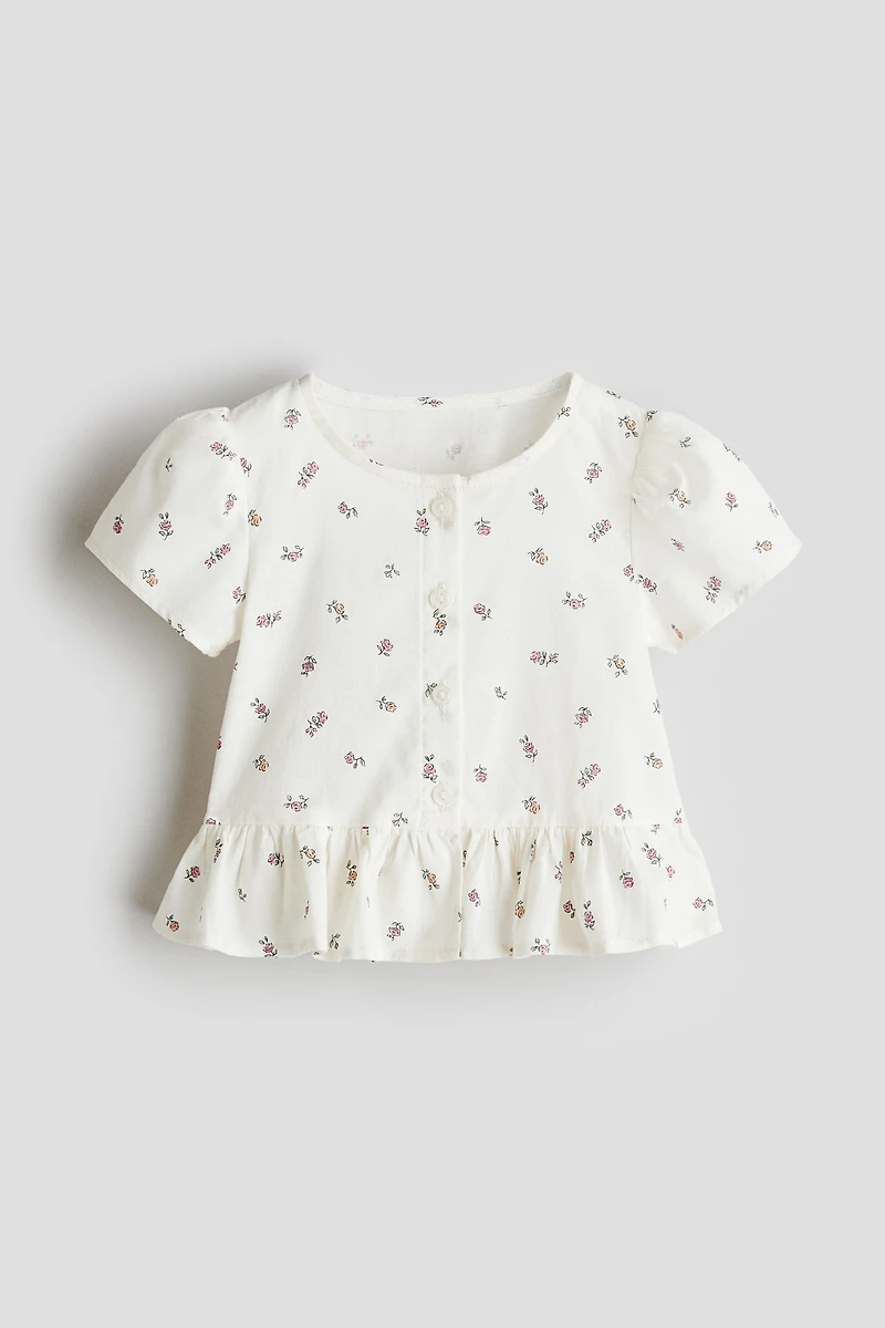 Short-Sleeved Cotton Blouse