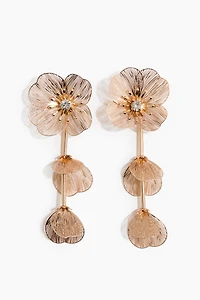 Boucles d'oreilles fleurs avec pendentifs