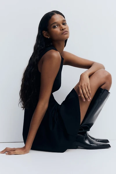 Robe en jersey romanite avec jupe évasée