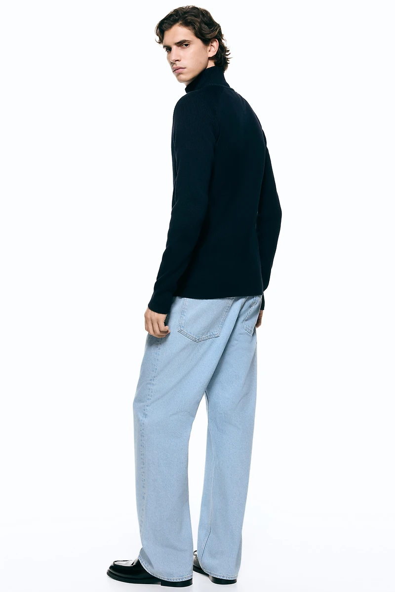 Slim-Fit Rib-Knit Cardigan