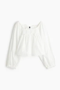 Blouse en coton avec dentelle