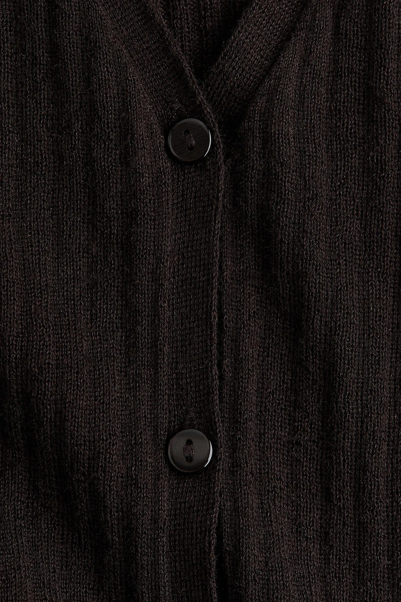 Gilet en tricot côtelé de lin mélangé