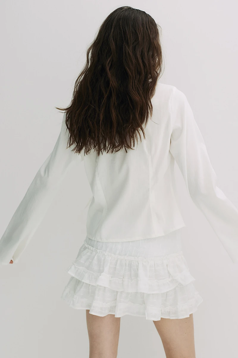 Embroidered Tiered Skirt